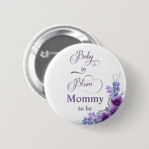 Elegante Flor Roxa Aquarela para Gestante