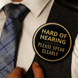 Bóton Redondo 5.08cm Elegante, minimalista, Duro de texto Dourado negro