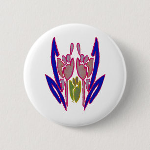 Bóton Redondo 5.08cm Elegante Rosa Watercolor Art Impressão