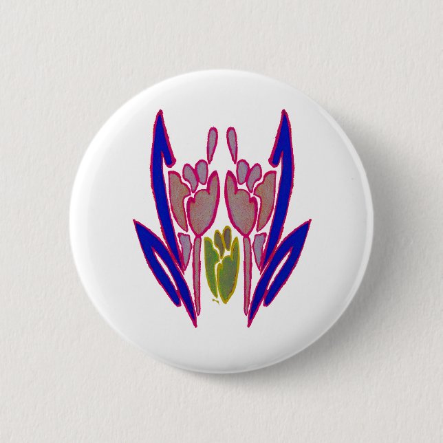 Bóton Redondo 5.08cm Elegante Rosa Watercolor Art Impressão (Frente)