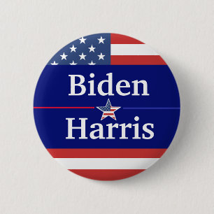 Bóton Redondo 5.08cm Eleição de Biden e Harris American Flag 2020