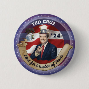 Bóton Redondo 5.08cm Eleita Ted Cruz para Senador do Texas