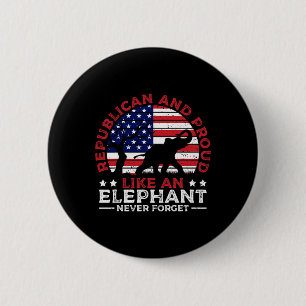 Bóton Redondo 5.08cm Eleitor da Bandeira Americana do Elefante Republic