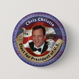 Bóton Redondo 5.08cm Eleja Chris Christie para o presidente 2016