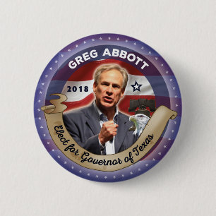 Bóton Redondo 5.08cm Eleja Greg Abbott para o governador de Texas