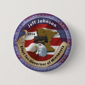 Bóton Redondo 5.08cm Eleja Jeff Johnson para o governador de Minnesota