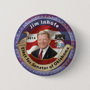 Bóton Redondo 5.08cm Eleja Jim Inhofe para o senador de Oklahoma