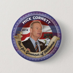 Bóton Redondo 5.08cm Eleja Mick Cornett para o governador de Oklahoma