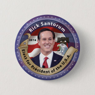 Bóton Redondo 5.08cm Eleja o rick Santorum para o presidente - 2016