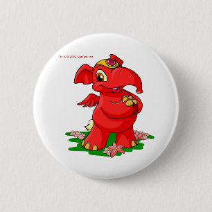 Bóton Redondo 5.08cm Elephante vermelho alegre em Shenkuu