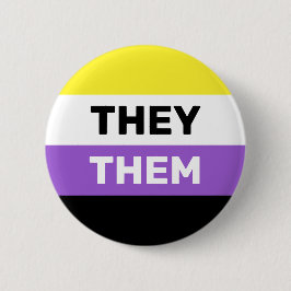 Bóton Redondo 5.08cm ELES/ELES Cores de Sinalizador de Gênero Não Binár