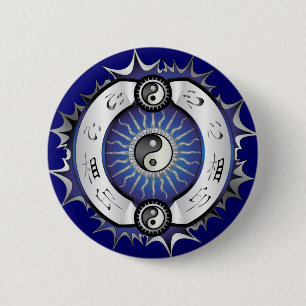 Bóton Redondo 5.08cm Elétrico Blue Yin Yang