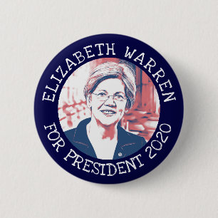 Bóton Redondo 5.08cm ELIZABETH WARREN 2020 Botão de Eleição Presidencia