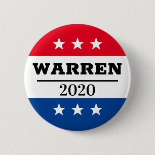 Bóton Redondo 5.08cm Elizabeth Warren 2020 - Pin eleitoral