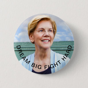 Bóton Redondo 5.08cm Elizabeth Warren - grande ideal, duro da luta -