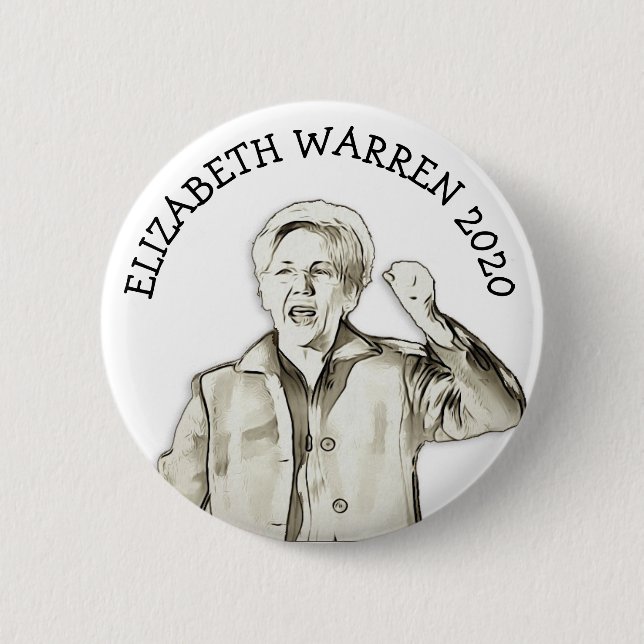 Bóton Redondo 5.08cm Elizabeth Warren para as eleições do Presidente 20 (Frente)