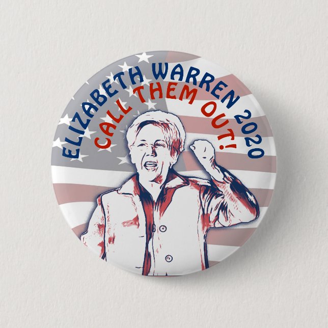 Bóton Redondo 5.08cm Elizabeth Warren para as eleições do Presidente 20 (Frente)