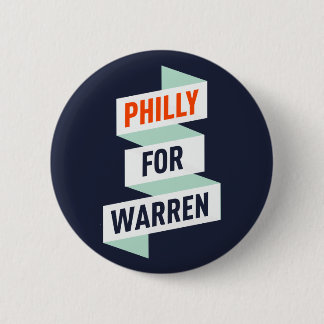 Bóton Redondo 5.08cm Elizabeth Warren - Philly para Warren - botão/Pin
