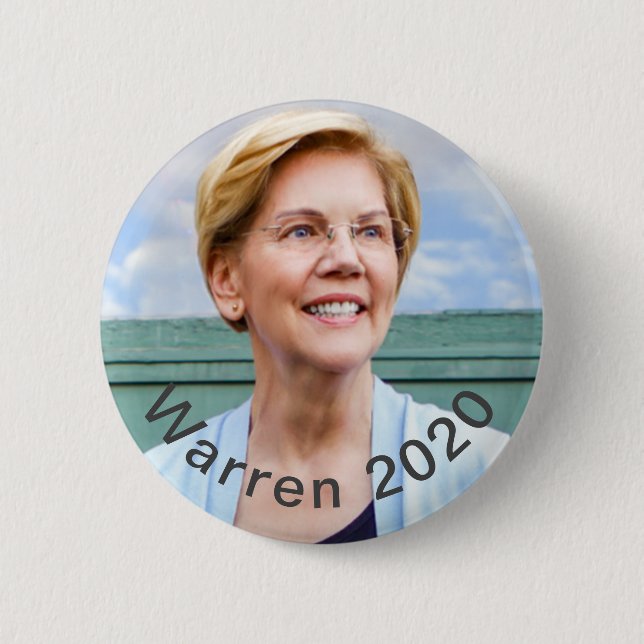 Bóton Redondo 5.08cm Elizabeth Warren - Warren 2020 (Frente)