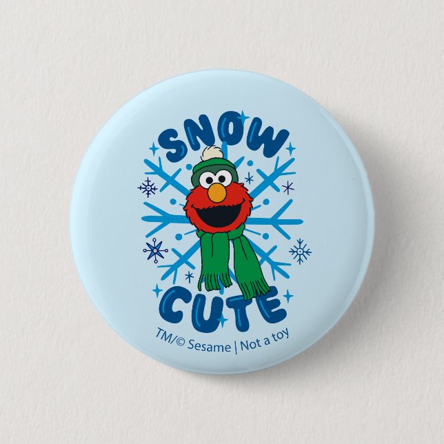 Bóton Redondo 5.08cm Elmo Snow Cute (Frente)