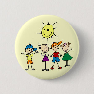 Bóton Redondo 5.08cm Em conjunto a figura da vara caçoa o camiseta e o