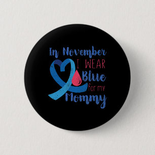 Bóton Redondo 5.08cm Em novembro, T1d: Azul De Fita De Sensibilização P