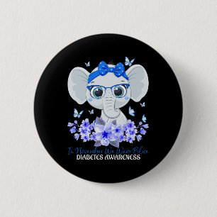 Bóton Redondo 5.08cm Em novembro Vestimos o Elefante Azul T1d Diabetes 