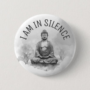 Bóton Redondo 5.08cm Em Silêncio Botão de Meditação Buda para Retretar