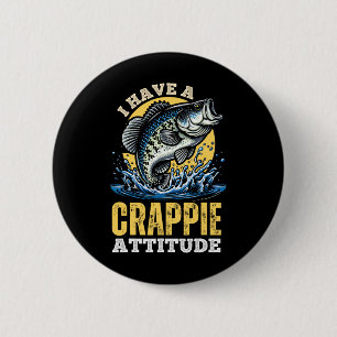Bóton Redondo 5.08cm Em um humor Crappie Engraçado Pesca Retro