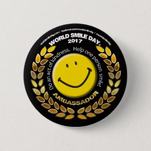 Bóton Redondo 5.08cm Embaixador 2017 botão do dia do sorriso do mundo