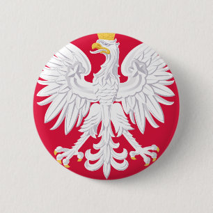 Bóton Redondo 5.08cm Emblem polonês - Polônia Shield - Polska Herb Po