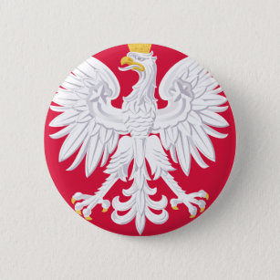 Bóton Redondo 5.08cm Emblem polonês - Polônia Shield - Polska Herb Pols