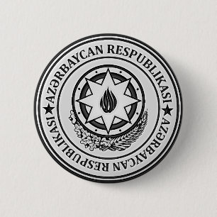 Bóton Redondo 5.08cm Emblem redonda do Azerbaijão
