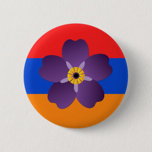 Bóton Redondo 5.08cm Emblema centenário & bandeira do genocídio armé