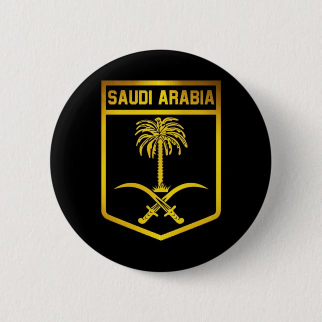 Bóton Redondo 5.08cm Emblema da Arábia Saudita (Frente)