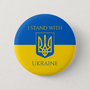 Bóton Redondo 5.08cm emblema da ucrânia