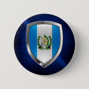 Bóton Redondo 5.08cm Emblema de Guatemala Mettalic