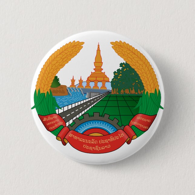 Bóton Redondo 5.08cm emblema de laos (Frente)