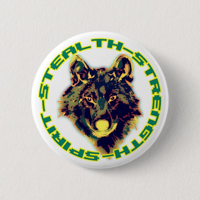 Bóton Redondo 5.08cm emblema de lobo (Frente)