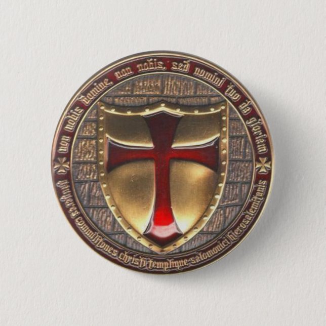 BÓTON REDONDO 5.08CM EMBLEMA DE TEMPLAR (Frente)