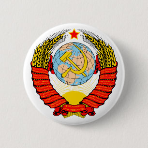 Bóton Redondo 5.08cm Emblema de União Soviética com CCCP
