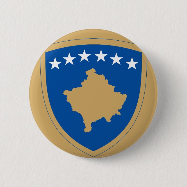 Bóton Redondo 5.08cm emblema do kosovo botão de pinback (Frente)