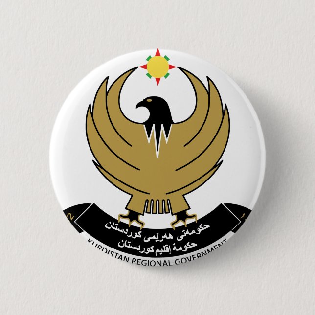 Bóton Redondo 5.08cm emblema do kurdistan (Frente)