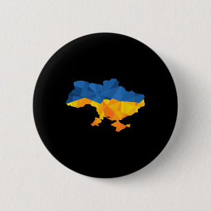 Bóton Redondo 5.08cm Emblema do Mapa da Bandeira da Ucrânia Patriota Pa