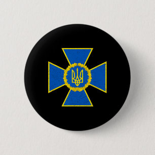 Bóton Redondo 5.08cm Emblema do Serviço de Segurança da Ucrânia Bandeir
