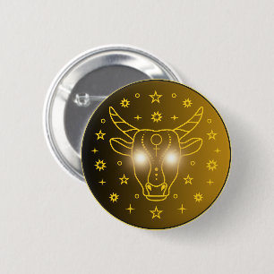 Bóton Redondo 5.08cm Emblema do Zodíaco Touro Símbolo Celestial Minim