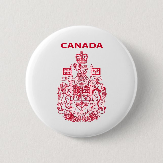 Bóton Redondo 5.08cm emblema nacional do Canadá (Frente)