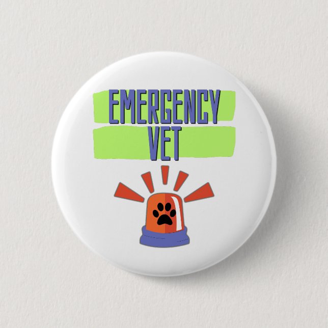 Bóton Redondo 5.08cm Emergency Vet – Veterinary Emergency Design (Frente)