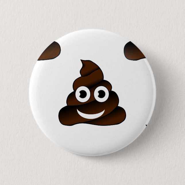 Bóton Redondo 5.08cm emoji de cocô engraçado (Frente)