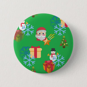 Bóton Redondo 5.08cm emoji de natal verde